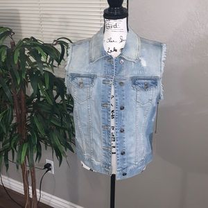 New with tags Just USA distressed denim vest